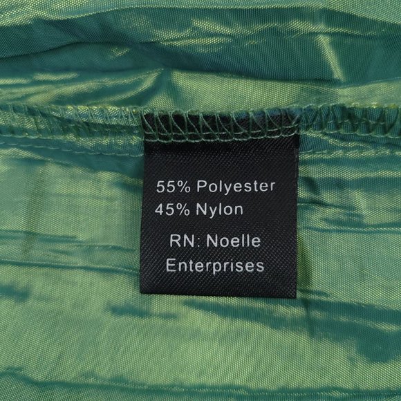 Noelle Crinkle Pleat Tunic Top Jacket Iridescent Green Size 16/18 Button Front - Picture 10 of 13